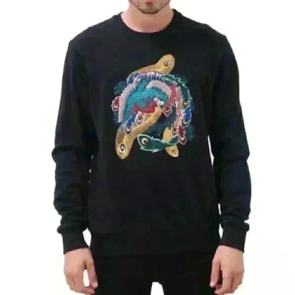 Eleven Paris Nolan Embroidered Crew Neck Pullover Sweatshirt - Picture 1 of 6